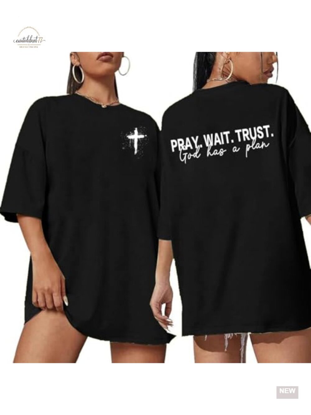 Oversized Jesus Graphic Tee for Women - Cute Christian Shirt, Stretchy Cotton